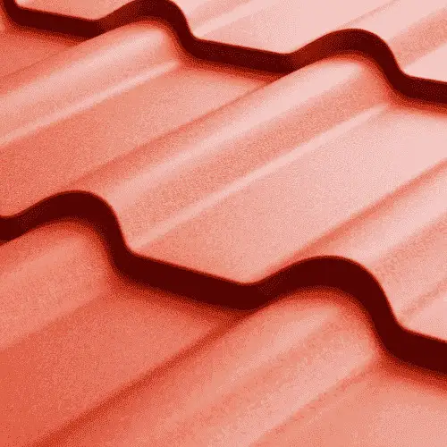 Металлочерепица Камея терракотового цвета