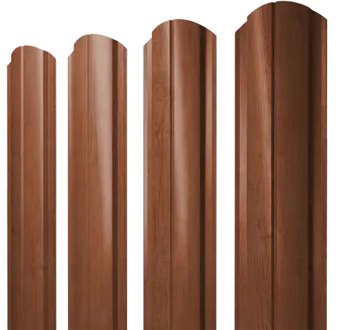 Штакетник Полукруглый Slim с имитацией под дерево